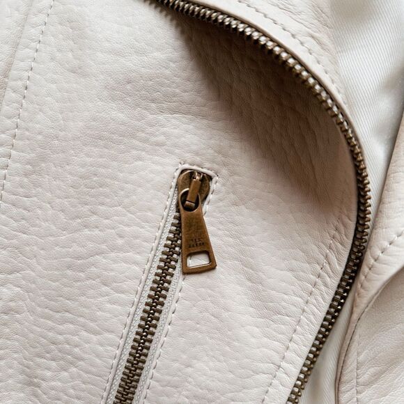 Convertible Ted Baker Valerii Leather Biker Jacket, Ivory 5 Spring Summer Jacket - Picture 17 of 17